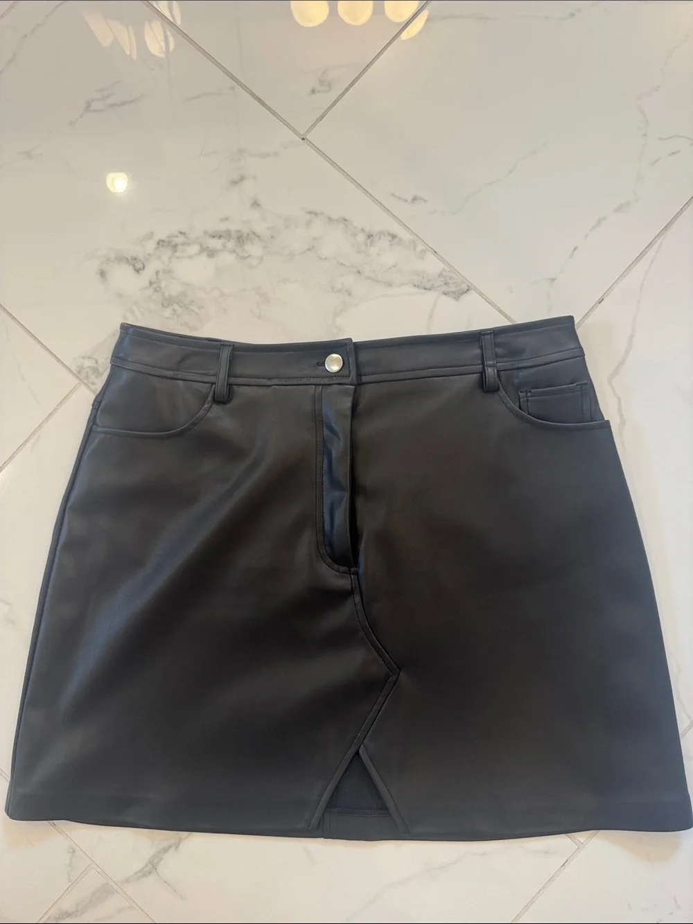 Topshop faux leather mini skirt, Sz 10 - Picture 1 of 4